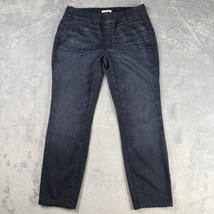 Eileen Fisher Jeans Womens Medium? Blue‎ Pull On Elastic Waist Stretch Denim
